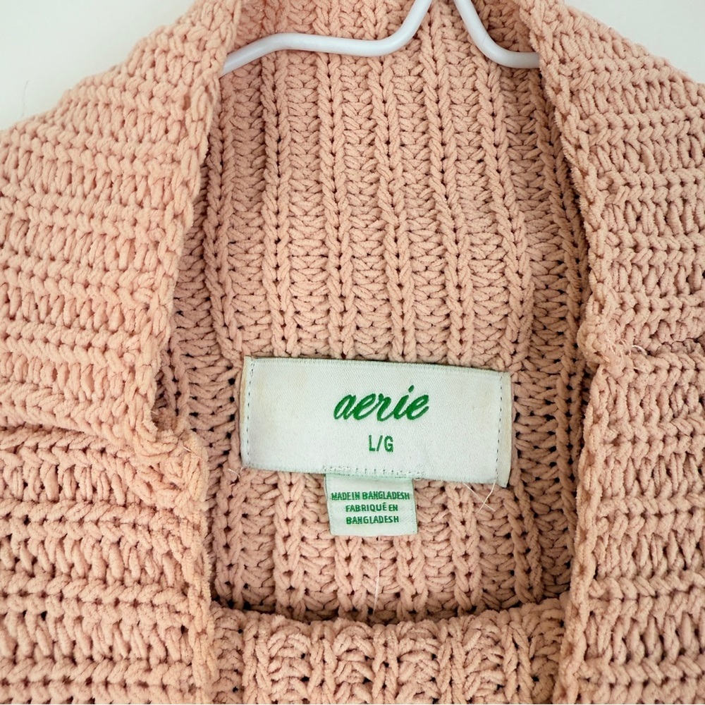 Aerie Chunky Knit Oversized Cottagecore Croquet Preppy Hygge Sweater - Picture 4 of 5